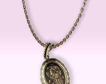 Vintage Brass Solid Perfume Locket