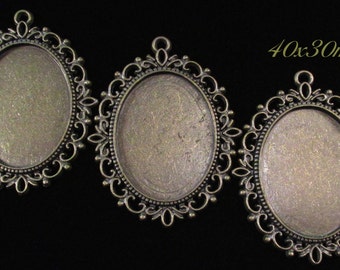 40x30mm Antique Bronze Setting - Old World Lace - 3 pc : sku 07.04.13.6 - V15