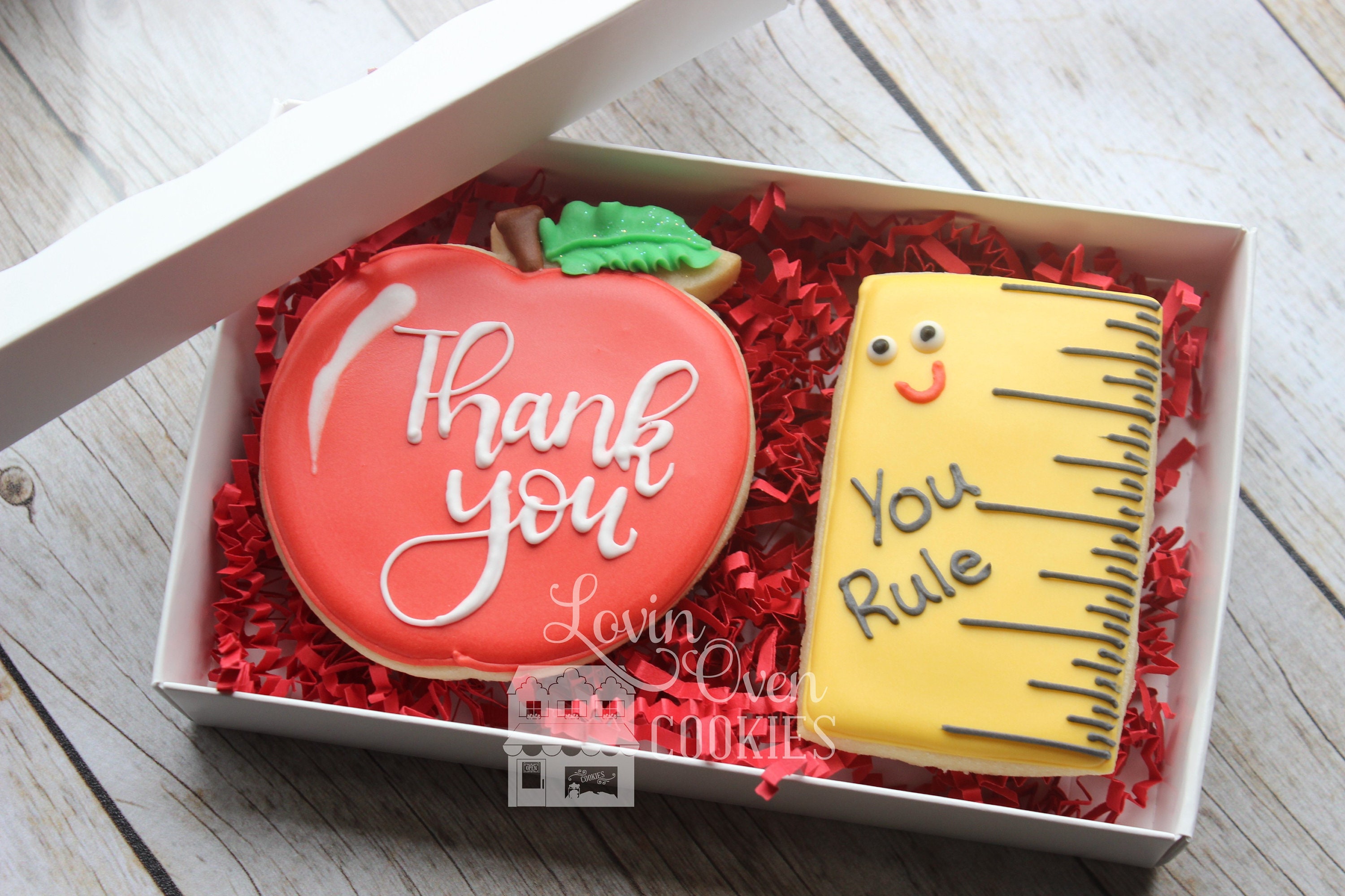Teacher Appreciation Decorated Sugar Cookies Boxed Gift Set