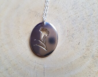 Lily of the valley necklace pendant, Silver Lily necklace, Lily of the valley jewelry, Flower Necklace