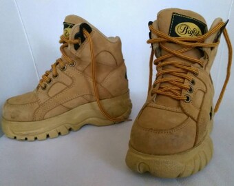 90s SUPER RARE COLLECTORS Kids Buffalo Platform Suede Leather Shoes {Made in Spain}