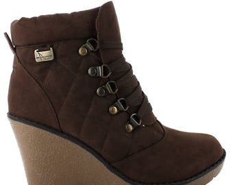 QQO wedged ankle bootie in brown