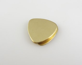 SALE - Brass Guitar Picks, 7/8" Stamping Blank Personalized Jewelry 24 Gauge Hand Stamping Qty 6