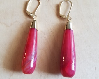 Tear Drop Gemstone Dangle Earrings