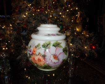 MILK GLASS COOKIE Jar with Lid