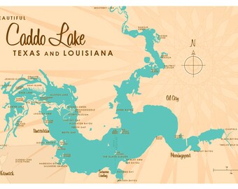 Texas lake map | Etsy