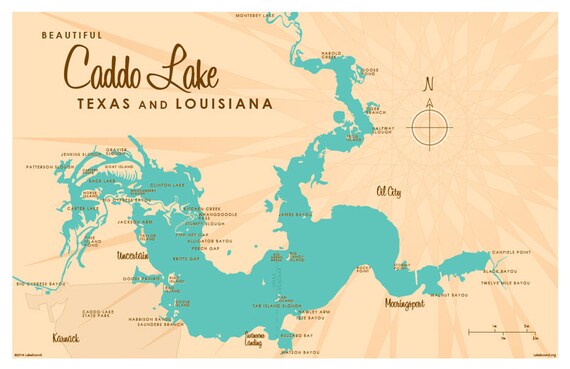 Caddo Lake TX LA Map Print   Il 570xN.738990438 3j0z 