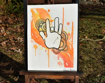 Fire on the Mountain ~Jerry Hand Watercolor Painting~