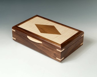 Handcrafted Keepsake Box with Diamond Inlay