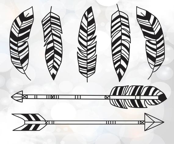 Download Boho feathers SVG Arrows SVG Cut Files Tribal Feathers