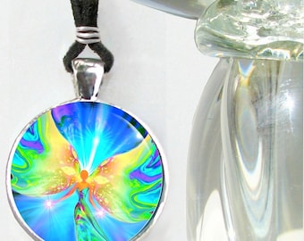 Fairy Necklace, Pastel Angel Jewelry, Reiki Energy Pendant Necklace "Ease"