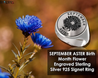 Flower Ring, September Flower Ring, Aster Flower, Flower Ring, Birth Month Flower Ring, Birth Flower, Aster, Aster Ring, September Flower