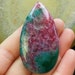 Wine & Green Druzy Crackled Agate Teardrop Pendant - Size:59x34x8mm - Energy Enhances Mental Function, Remove Negativity + More!