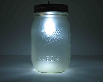 Fire Fly White Mason Jar Night Light