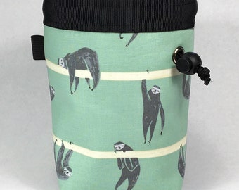 Chalk bag, Sloth, Climbing Chalk Bag, Chalk bag Climbing, Rock Climbing Chalk bag, Chalkbag, Climbing Gear, Sloth Chalk bag, Green