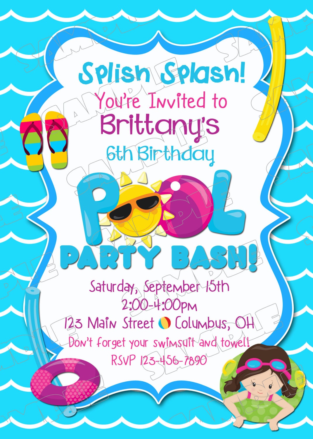 pool party invitation swim party swimming birthday party swim party invitations
