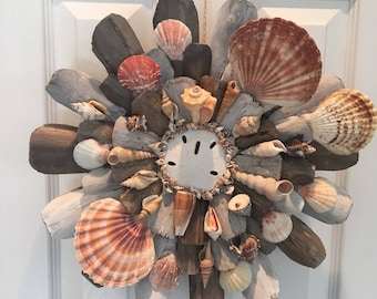Hand made Driftwood and Seashell Wreath