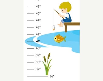 Personalized Gone Fishing Growth Chart