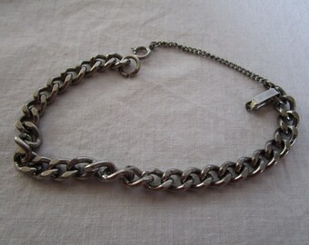 Vintage Retro Chrome Steel Charm Bracelet