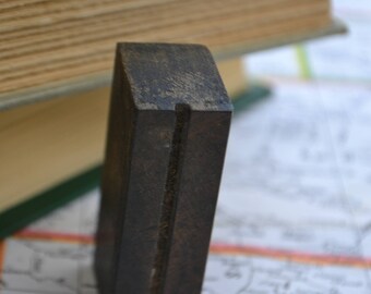 Vintage Antique Printmaking Letterpress Type Wood Block Letter U