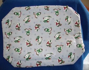 Set of 4 Skiing Snowman Placemats