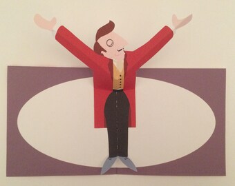 PopUp 3D Circus Ringmaster Birthday Card Greeting Card!
