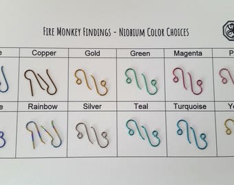 Hypoallergenic Niobium Ear Wires Assorted Colored Ear Wires Rainbow French Hook Ear Wires Quantity Discounts 3.00 Flat Rate Ship per Order