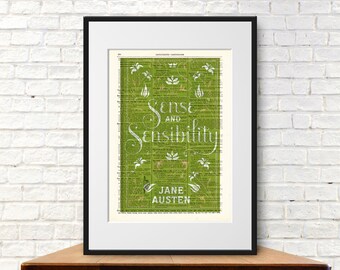 Sense and Sensibility by Jane Austen. Book Cover Art Print
