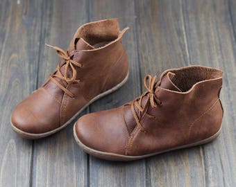 brown leather shoes womens