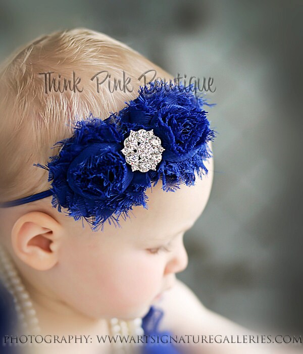 Baby headbands royal blue headband Baby Headband Shabby
