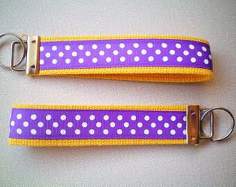 Wristlet Style Key Fob - Purple and Gold
