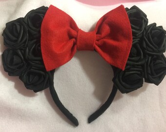 Minnie Mouse Ears (Black Rose)