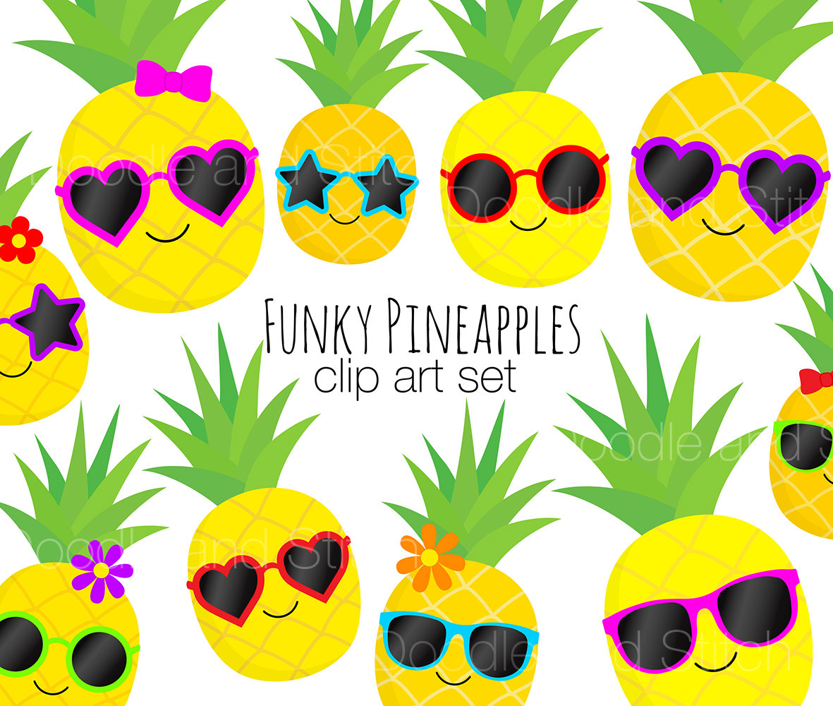 Pineapple Clip Art Pictures, Pineapples in Sunglasses ...