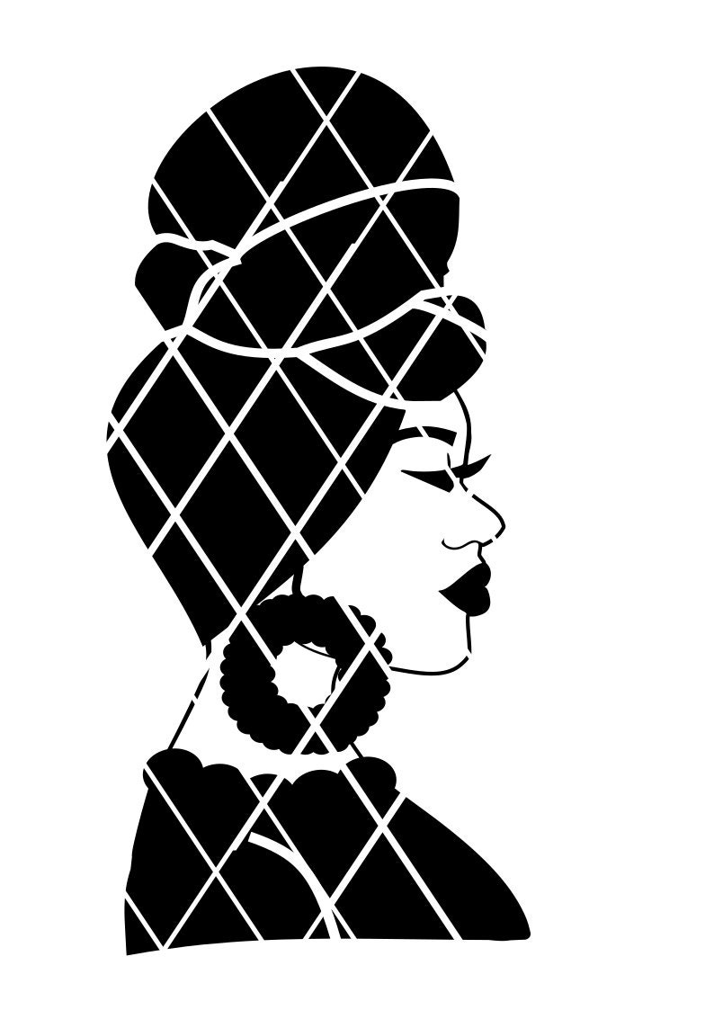 Download Black Woman with Headwrap svg,svg cut file,Silhouette svg,Cricut cutting file,Nubian,Black women ...