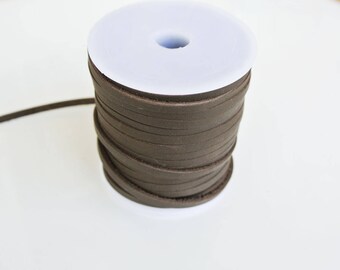 1 m of 4mm Brown flat leather