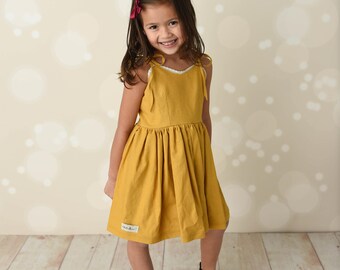 Laura fall KALMcollection dress darted bodice gathered skirt and spaghetti tie straps