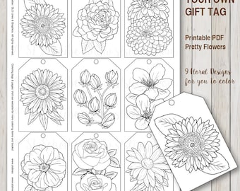 Printable PDF Gift Tag Coloring