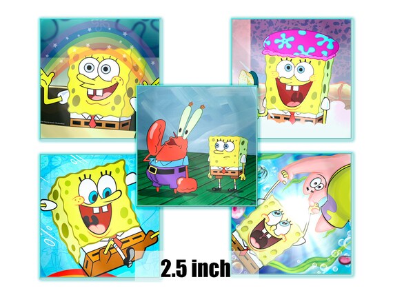 Digital Collage Sheet SpongeBob SquarePants 2.5 x 2.5 inches