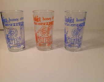 vintage Honey Beekist 3 glasses