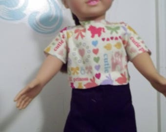 18" doll Cordoroys with Princess print top360E