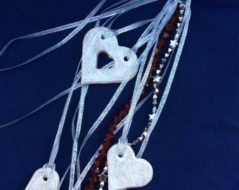 Hearts Decoration in red and silver