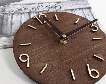 Wall Clock, Modern Clock, Wood Clock, Wooden Clock, Wood clock for wall, Wood Clock Modern, Wall Clocks Wood, Newlyweds Gift