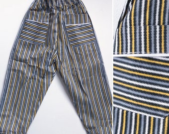 Vintage childrens trousers, toddlers trousers, 1960s vintage baby clothes, Yellow black striped,boys girls, age 2 years- age 3 years