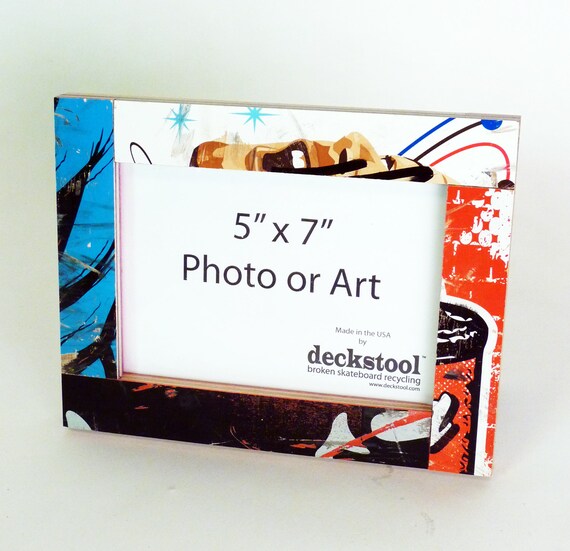 Picture Frame For 5x7 Photo Made From Recycled Skateboards By