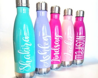 Water Bottle- Stainless Steel Water Bottle- Personalized Water Bottle- Bridesmaids Gift- Bachelorette Party Favor