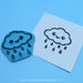 Rainy Cloud Stamp - Hand Carved Rubber Stamp – Scrapbooking Stamp – Card Making – DIY Stationery - Journal Stamp - Printmaking