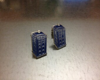 UK Phone Booth Blue Earrings