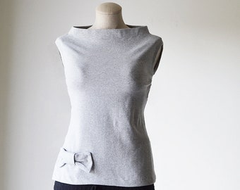 Gray Favorite Cotton T-shirt/Business Casual Top/ Casual T-Shirt/ Cotton Top