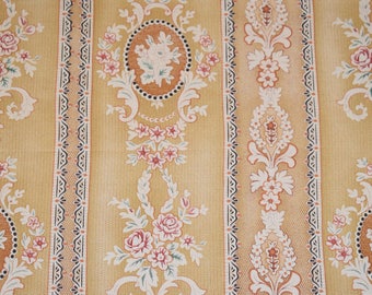 Fat Quarter Fabric, Wallpaper Style Fabric Fat Quarter, Brown Fabric, Vintage Wallpaper Fabric, Vintage Style Fabric