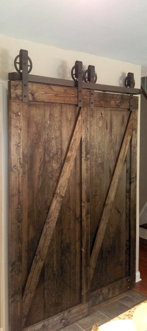 Bypass Vintage Spoked Sliding Barn Door Closet Hardware